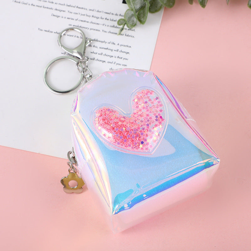 Wholesale Transparent PU Coin Purse Keychain